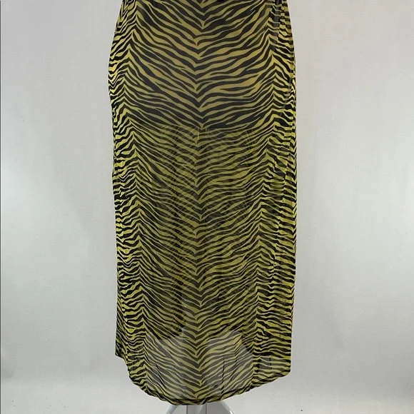 Yellow Zebra Mesh Swim Coverup, XL - Picture 6 of 8